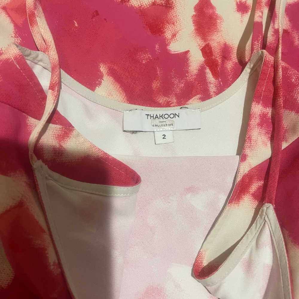 Thakoon Pink Tie-Dye Satin Slip Maxi Dress Size 2 (Retails $315) FLAW See Photos - Picture 15 of 16